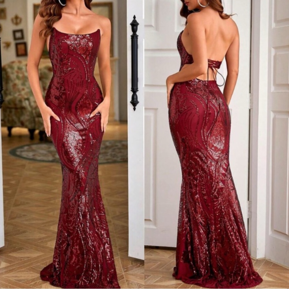 Luxe Formal Party Sequins Dress